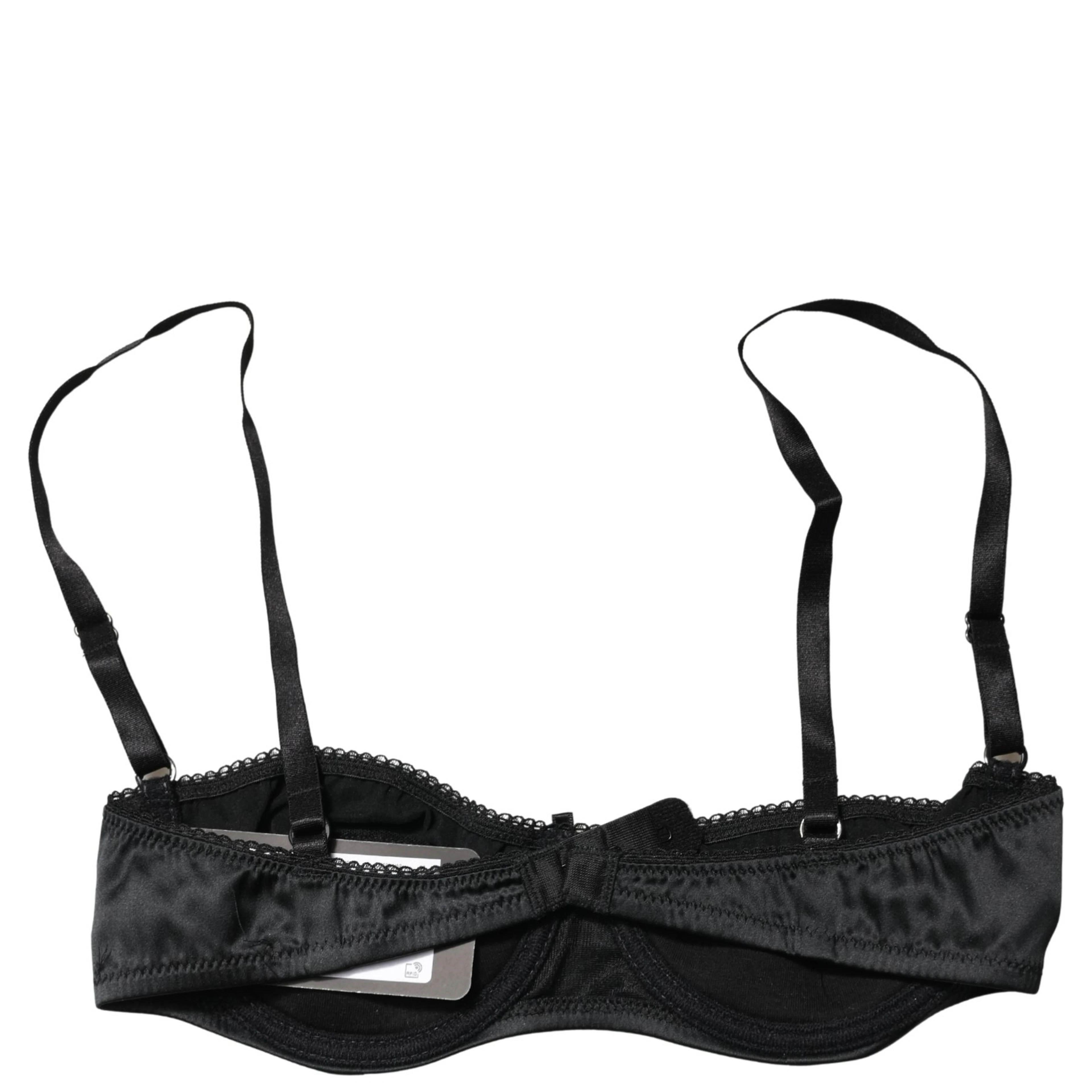 Black Semi-Pad Underwire Balconette Bra Underwear