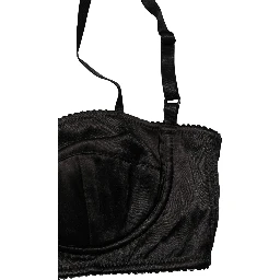 Black Semi-Pad Underwire Balconette Bra Underwear