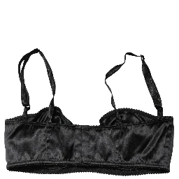 Black Semi-Pad Underwire Balconette Bra Underwear