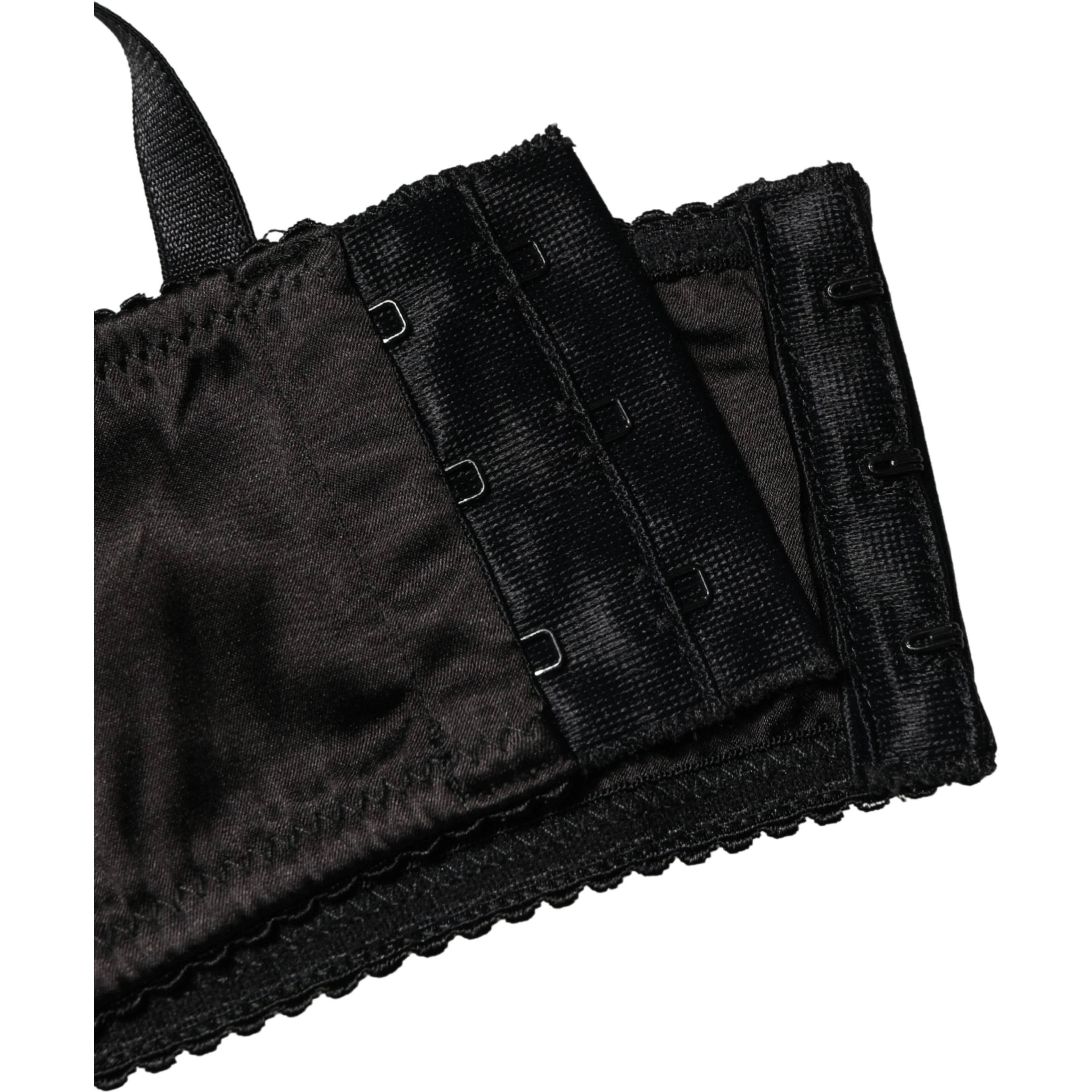Black Semi-Pad Underwire Balconette Bra Underwear