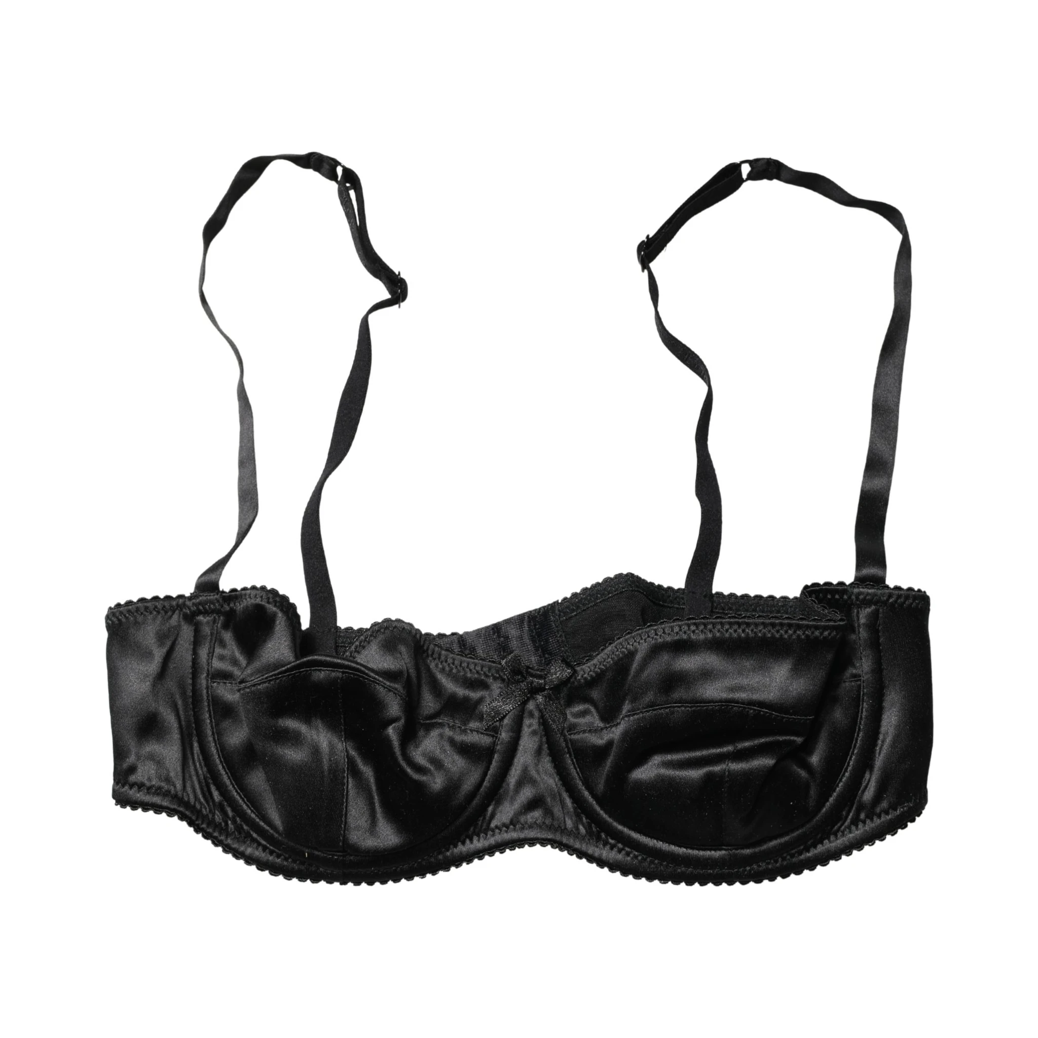 Black Semi-Pad Underwire Balconette Bra Underwear