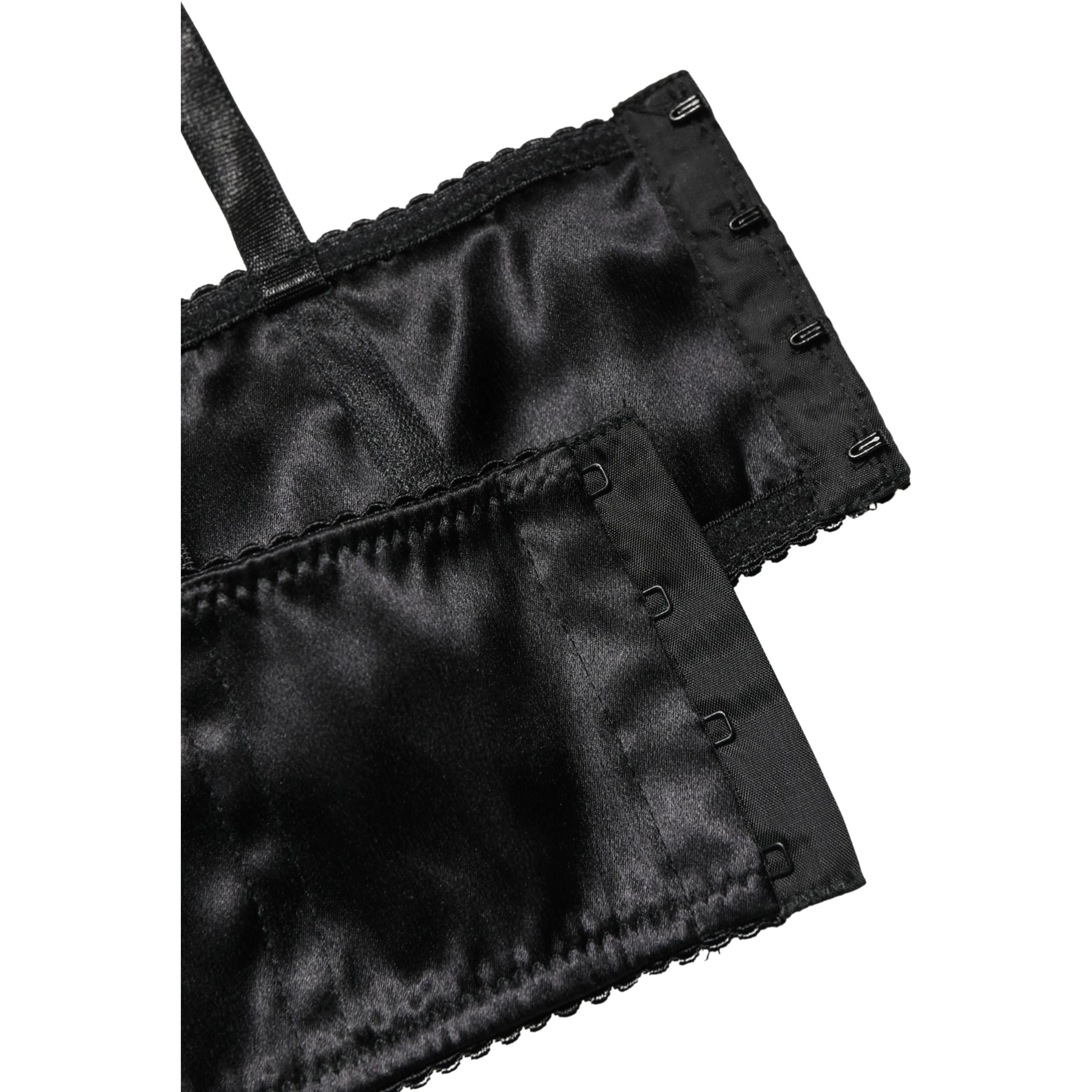 Black Semi-Pad Underwire Balconette Bra Underwear