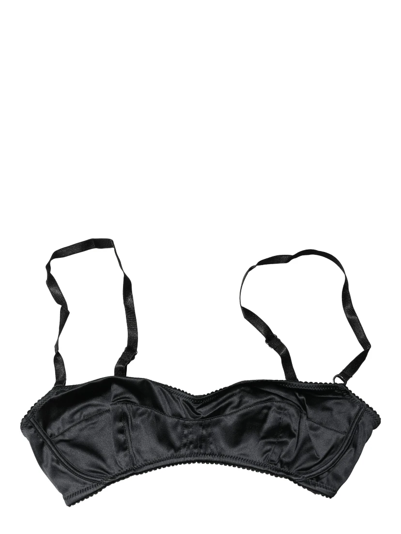 Black Semi-Pad Underwire Balconette Bra Underwear