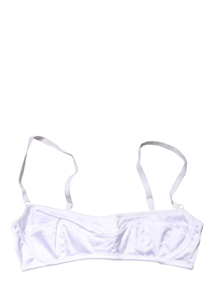 White Semi-Pad Underwire Balconette Bra Underwear