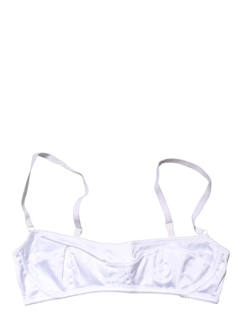 White Semi-Pad Underwire Balconette Bra Underwear