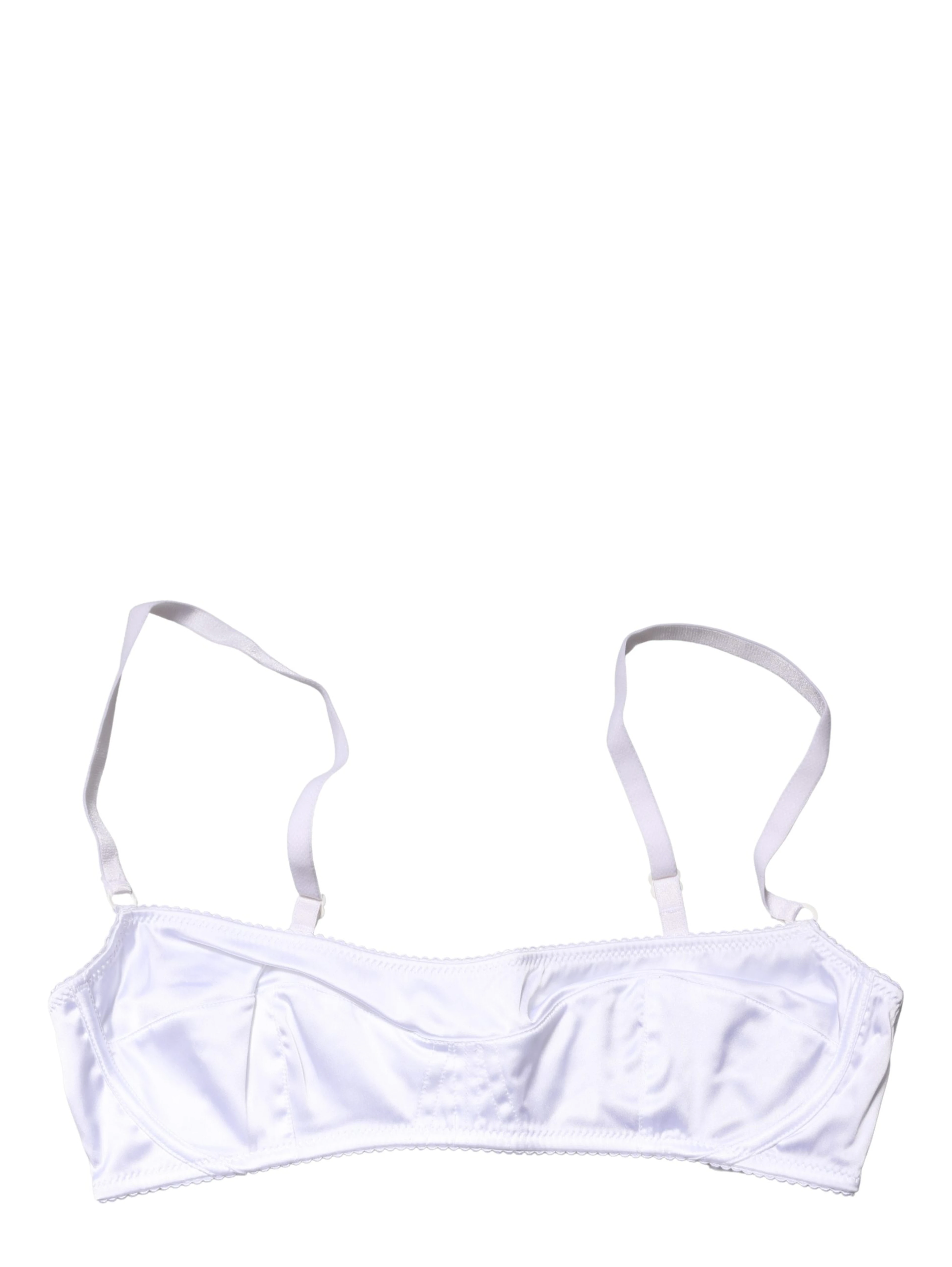 White Semi-Pad Underwire Balconette Bra Underwear