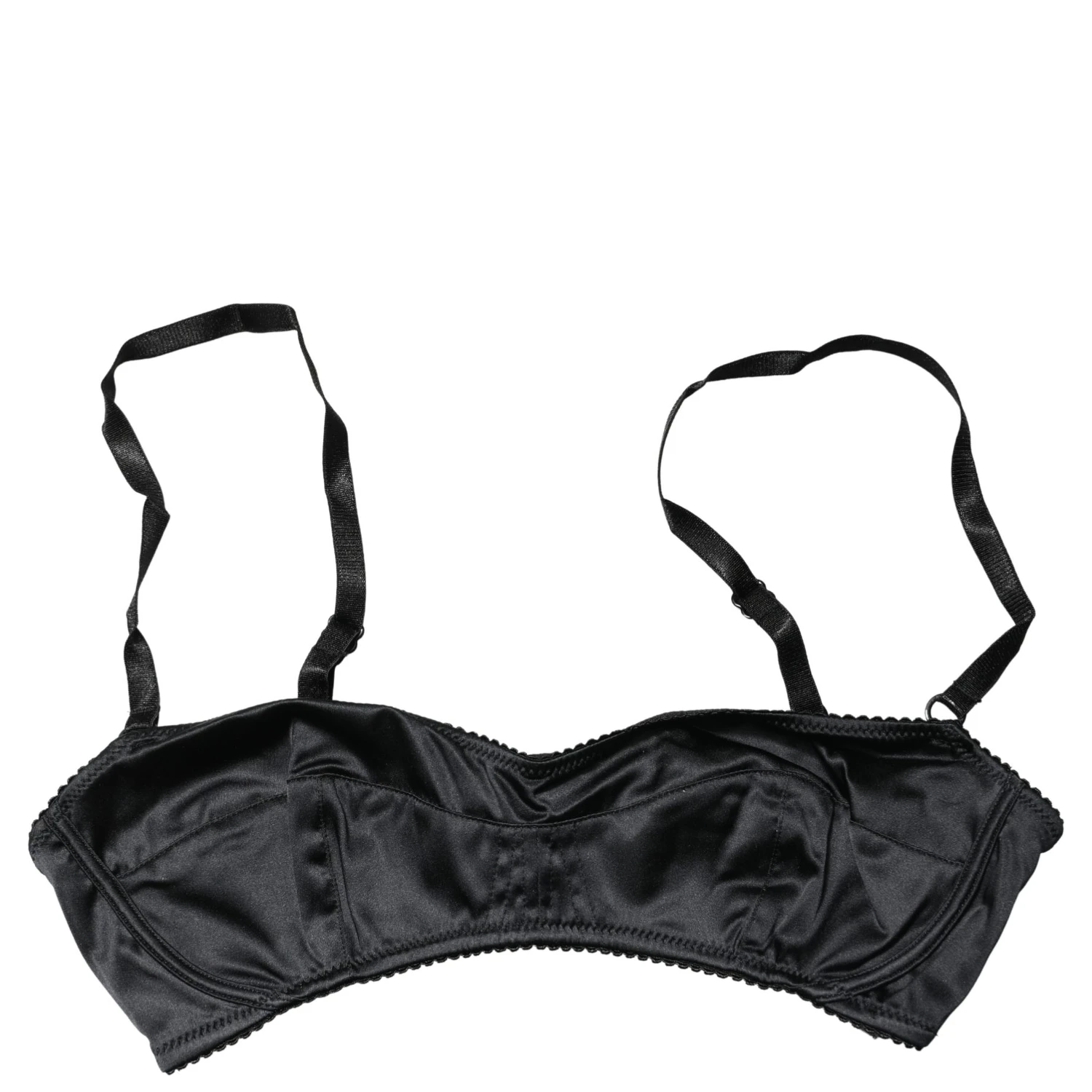 Black Semi-Pad Underwire Balconette Bra Underwear