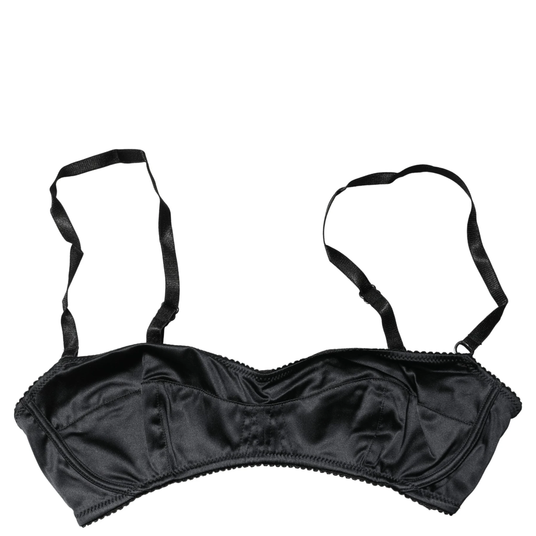 Black Semi-Pad Underwire Balconette Bra Underwear