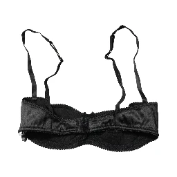 Black Semi-Pad Underwire Balconette Bra Underwear