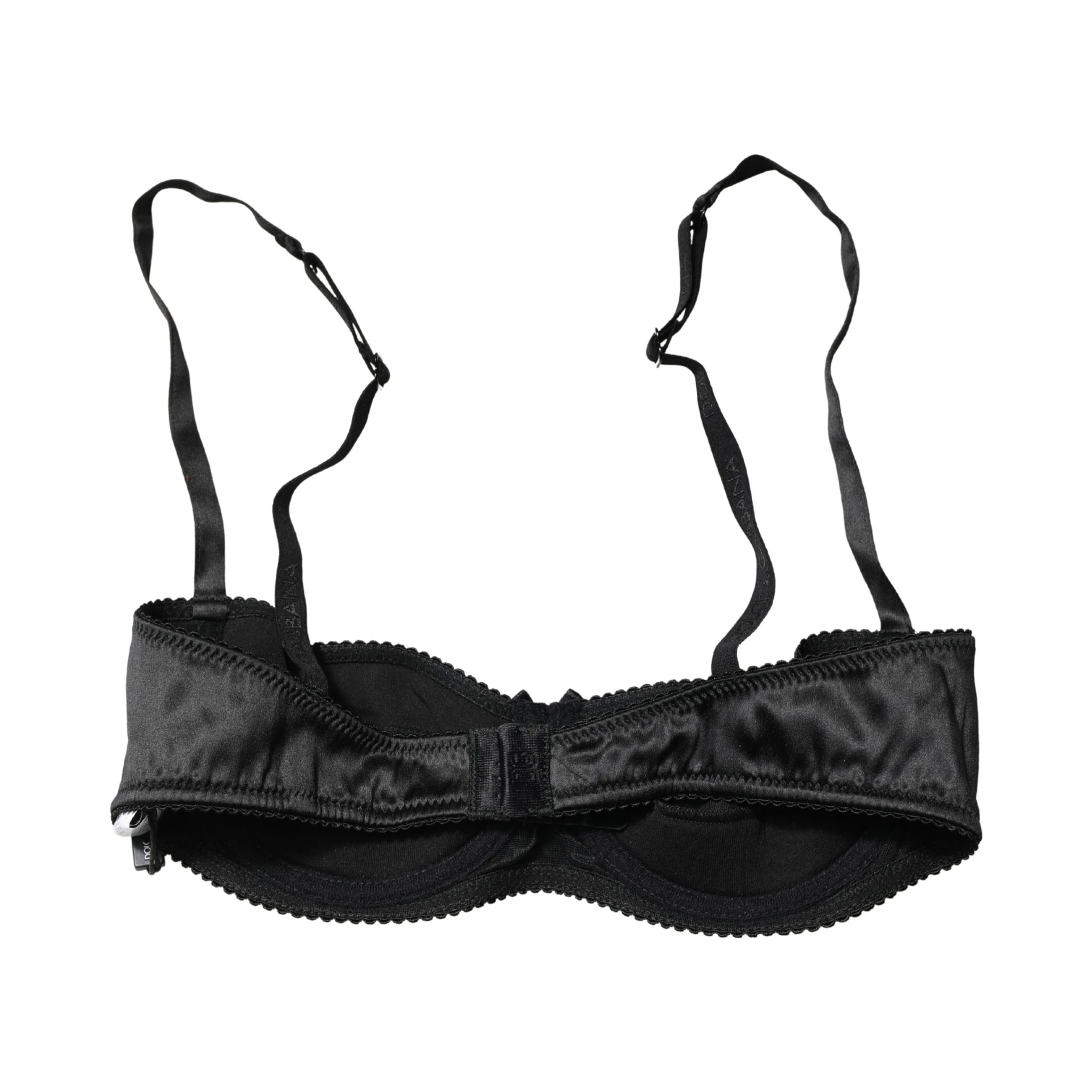 Black Semi-Pad Underwire Balconette Bra Underwear