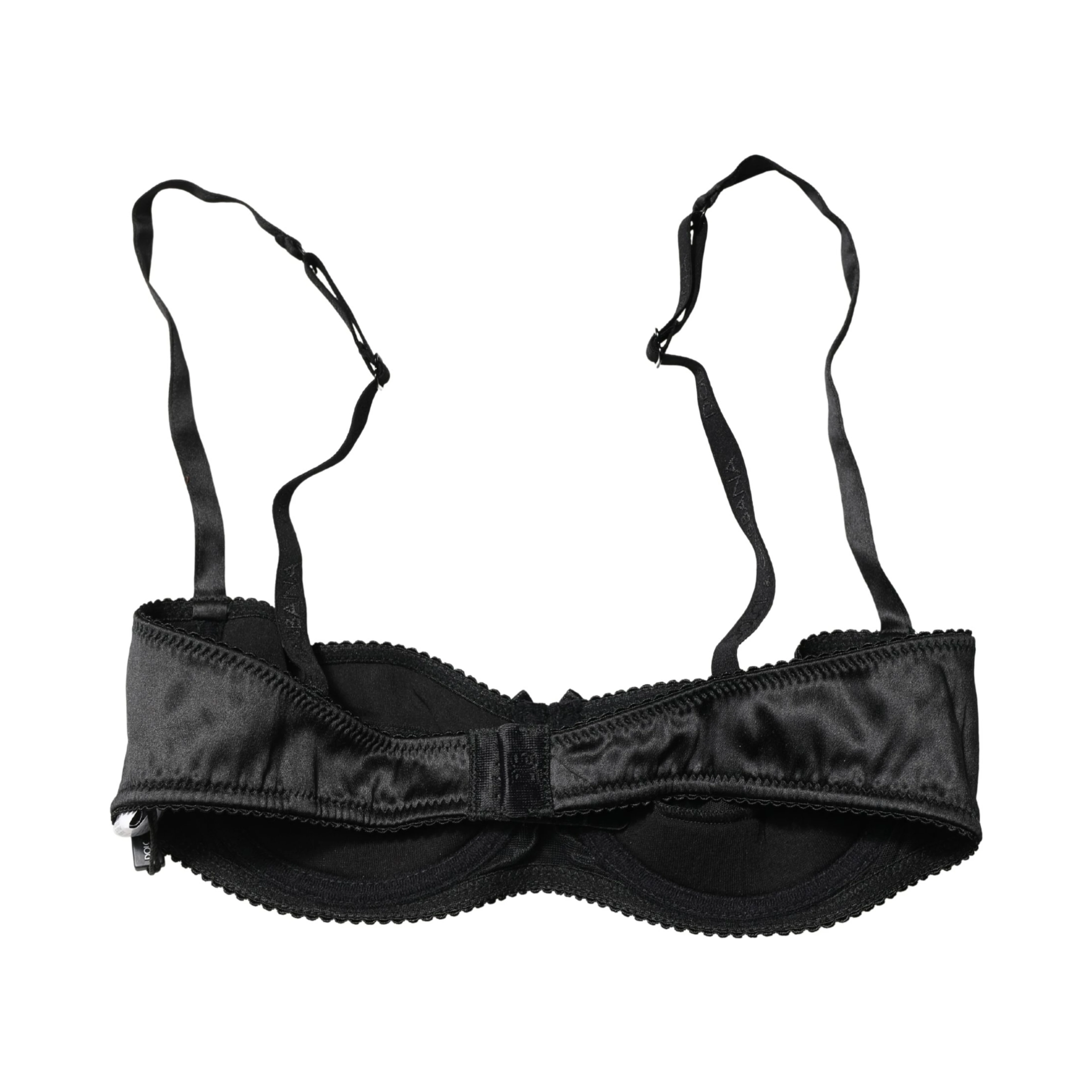 Black Semi-Pad Underwire Balconette Bra Underwear