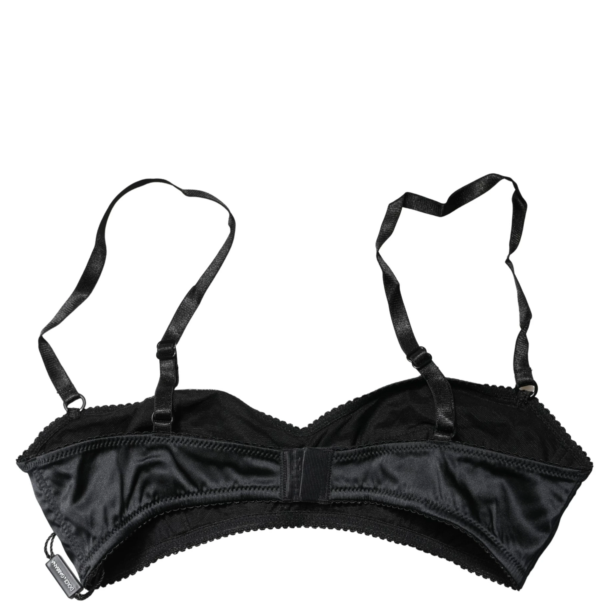 Black Semi-Pad Underwire Balconette Bra Underwear