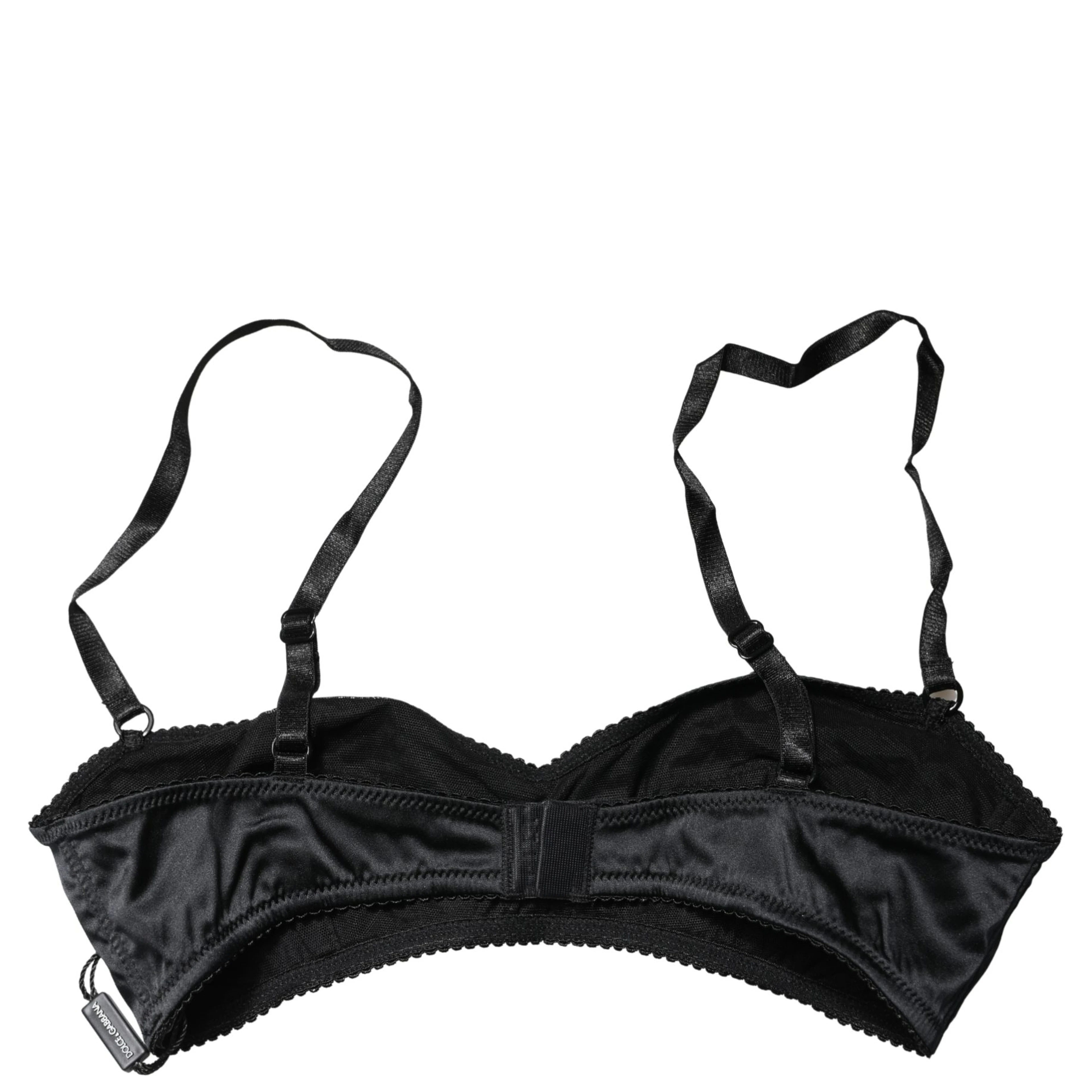 Black Semi-Pad Underwire Balconette Bra Underwear