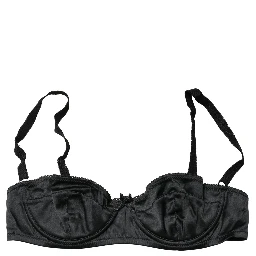 Black Semi-Pad Underwire Balconette Bra Underwear