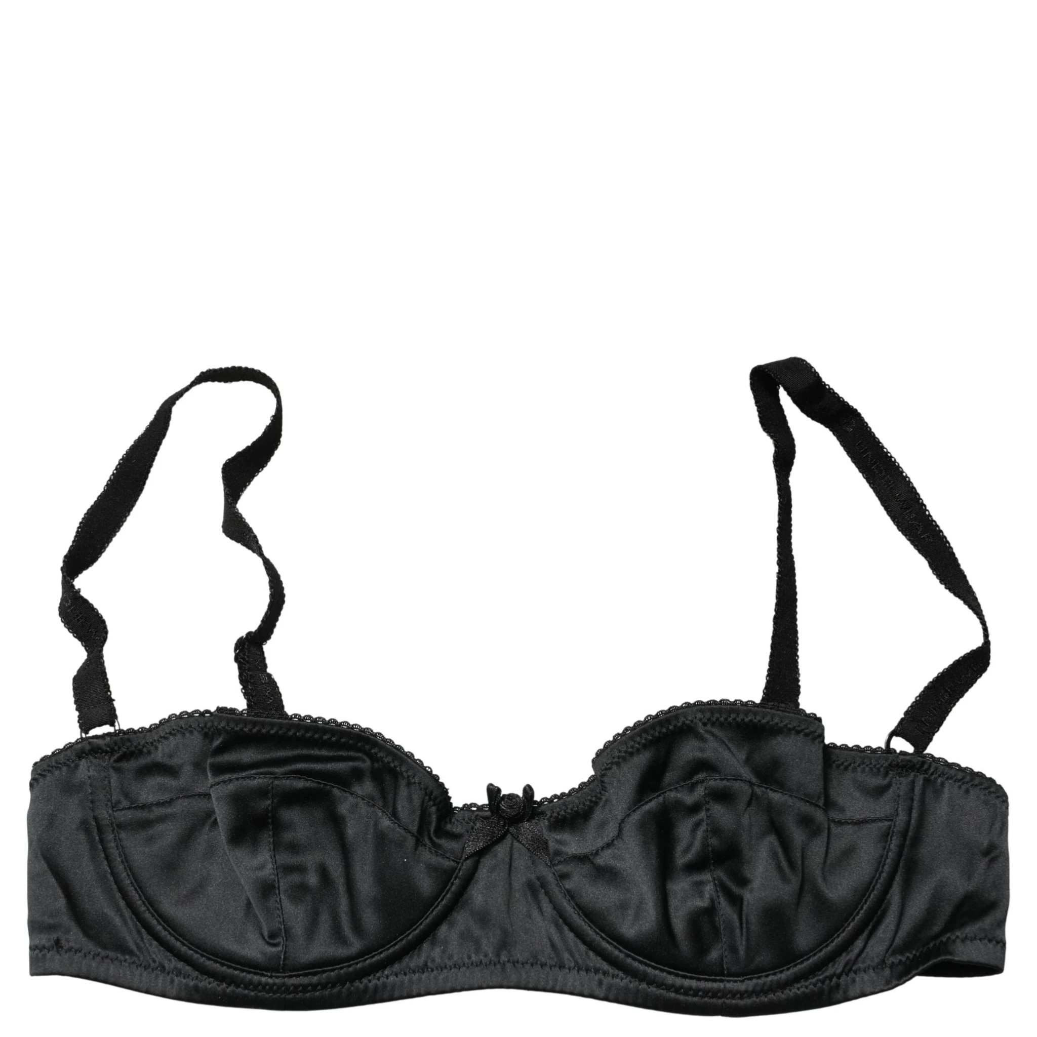 Black Semi-Pad Underwire Balconette Bra Underwear