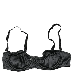 Black Semi-Pad Underwire Balconette Bra Underwear
