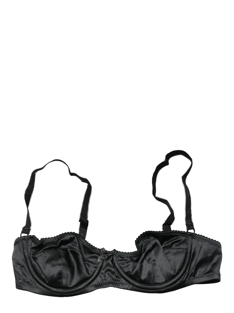Black Semi-Pad Underwire Balconette Bra Underwear