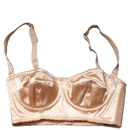 Beige Semi-Pad Underwire Balconette Bra Underwear