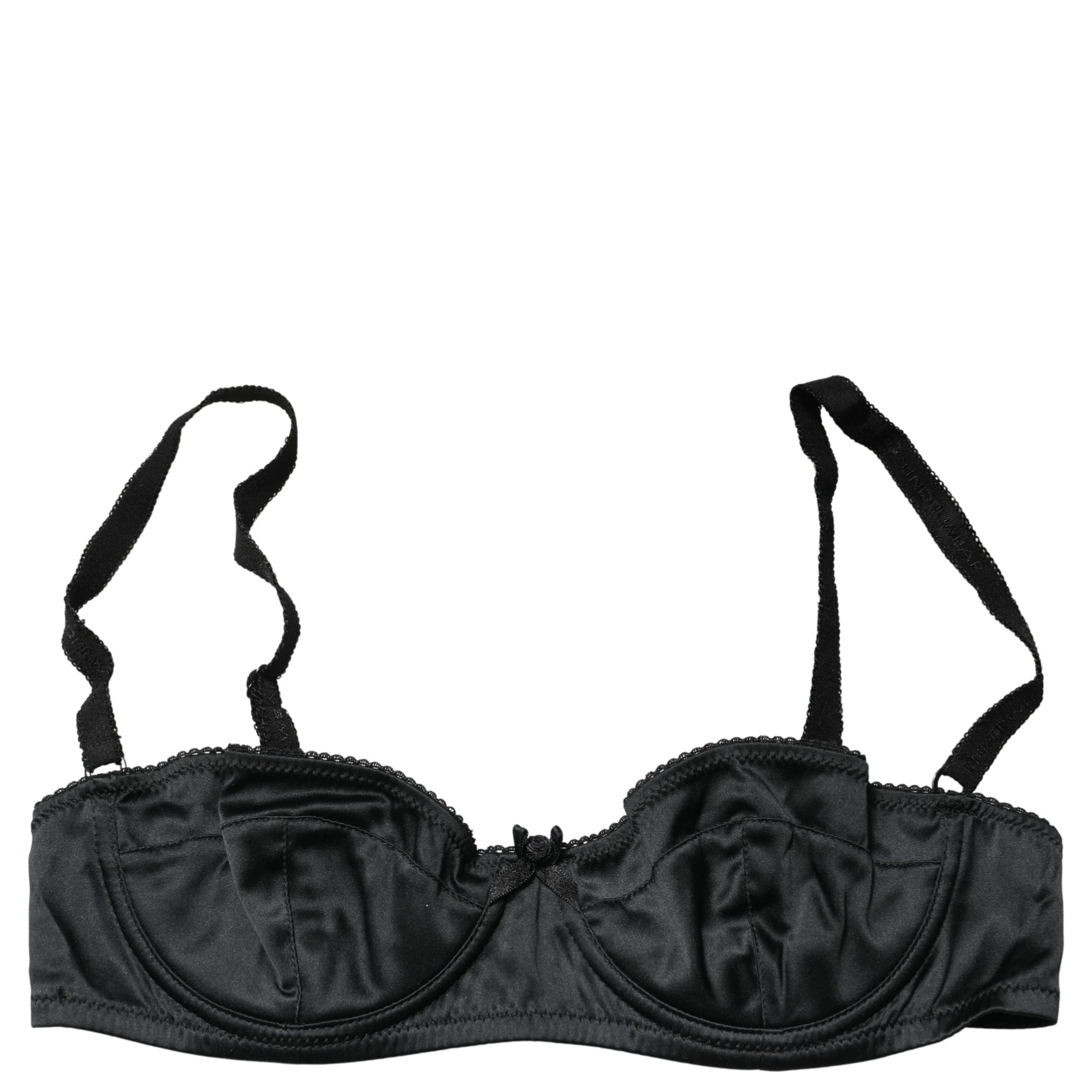 Black Semi-Pad Underwire Balconette Bra Underwear