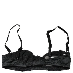 Black Semi-Pad Underwire Balconette Bra Underwear