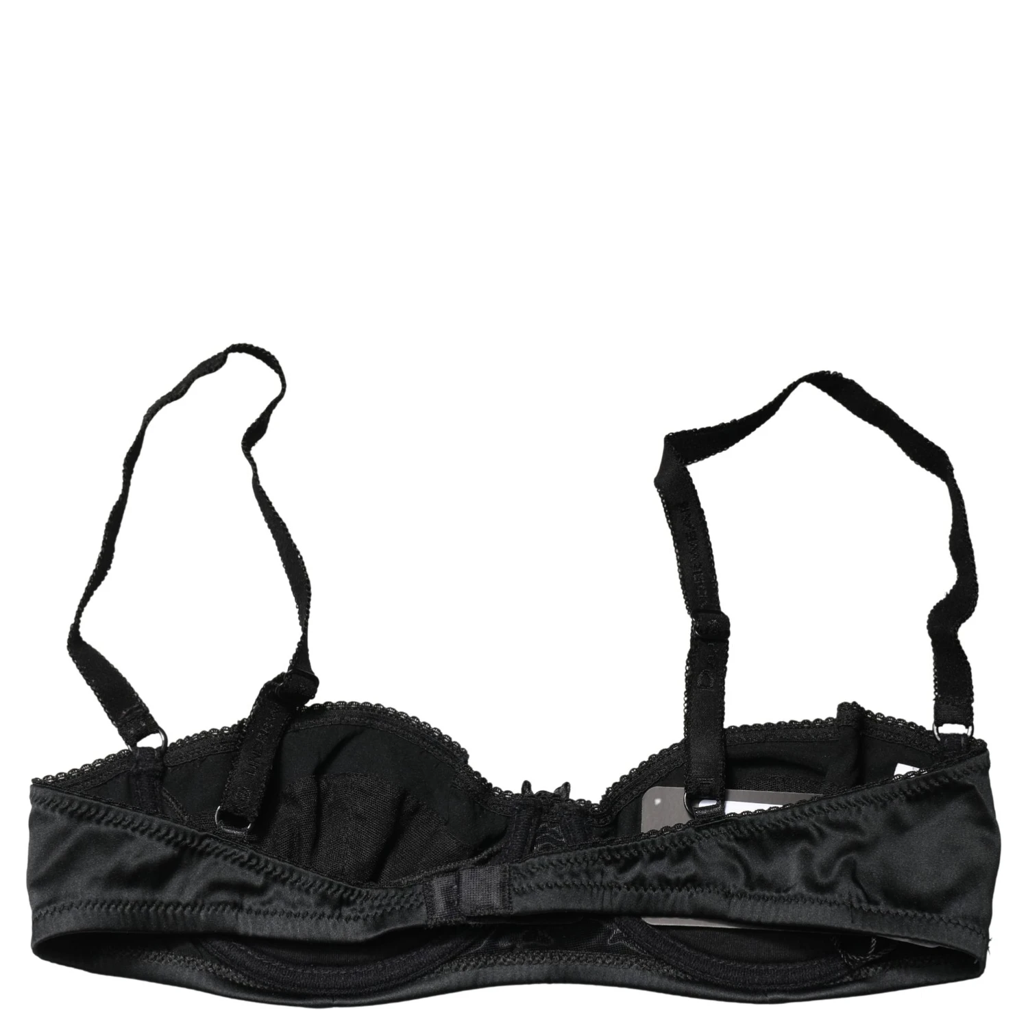 Black Semi-Pad Underwire Balconette Bra Underwear