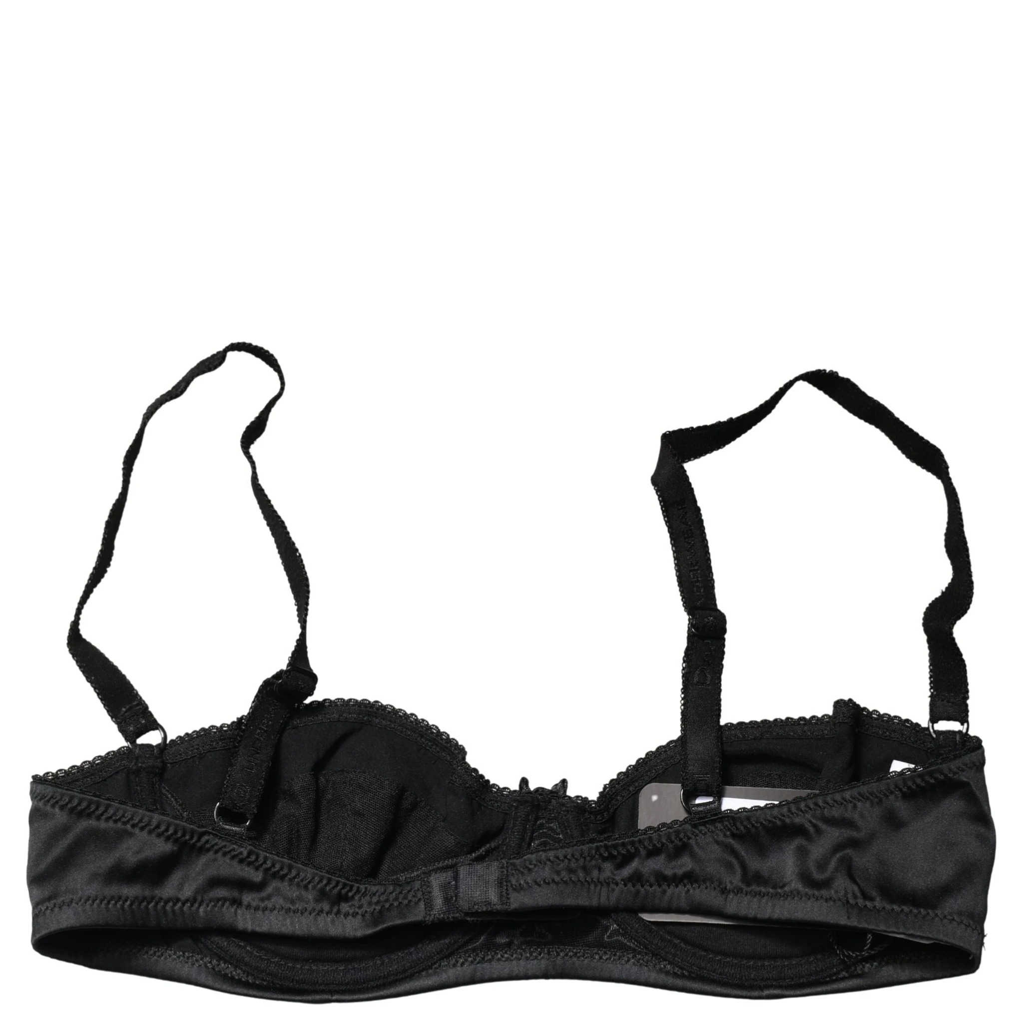 Black Semi-Pad Underwire Balconette Bra Underwear