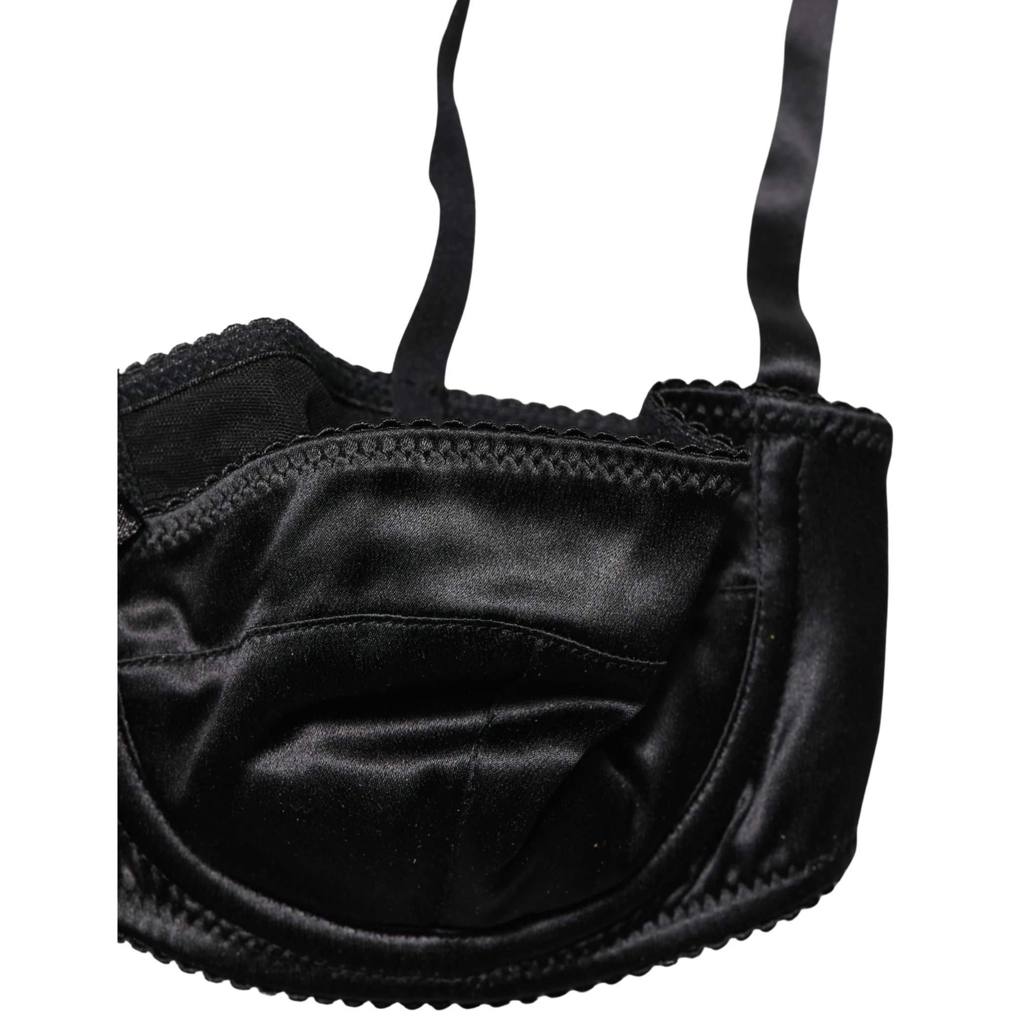 Black Semi-Pad Underwire Balconette Bra Underwear