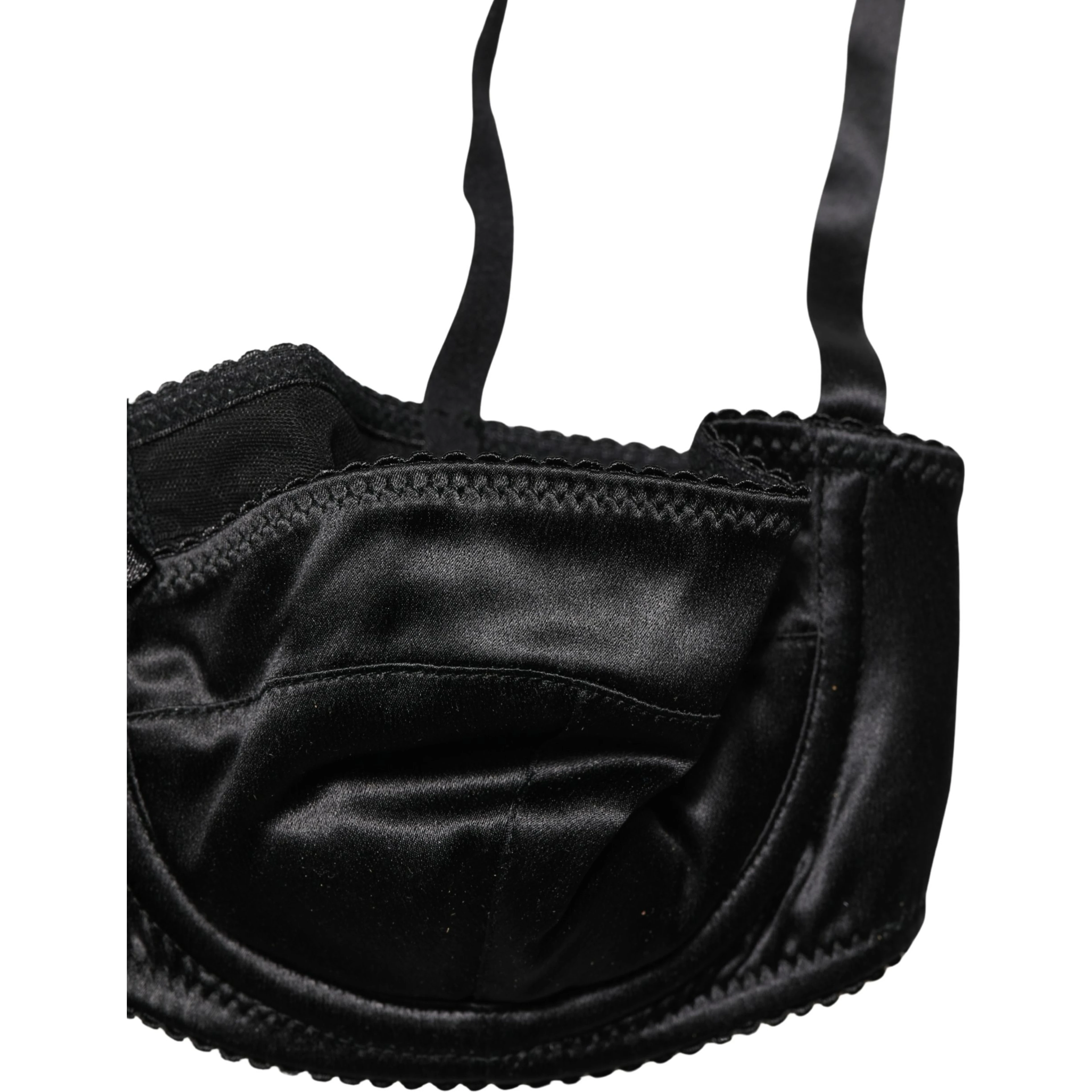 Black Semi-Pad Underwire Balconette Bra Underwear