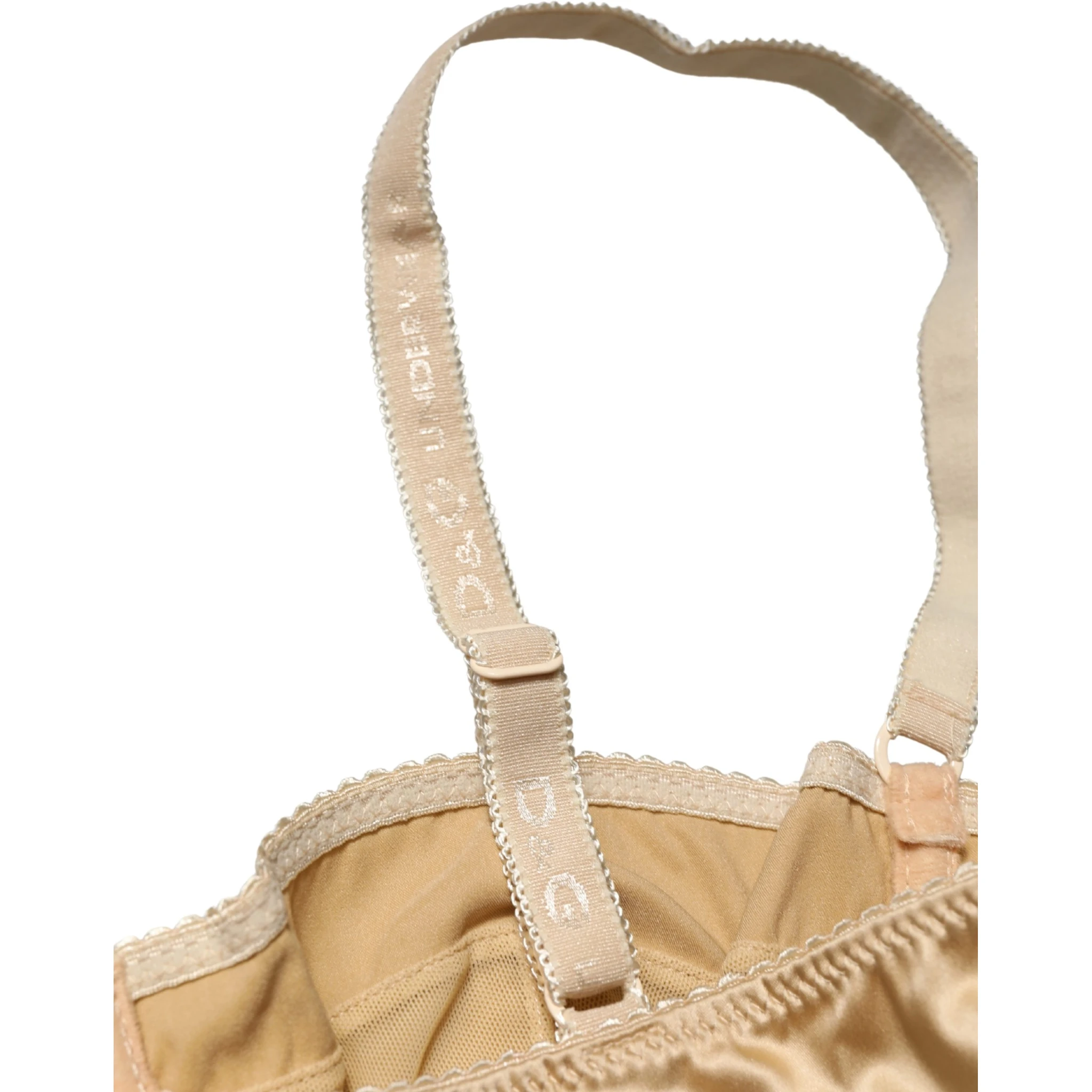 Beige Semi-Pad Underwire Balconette Bra Underwear