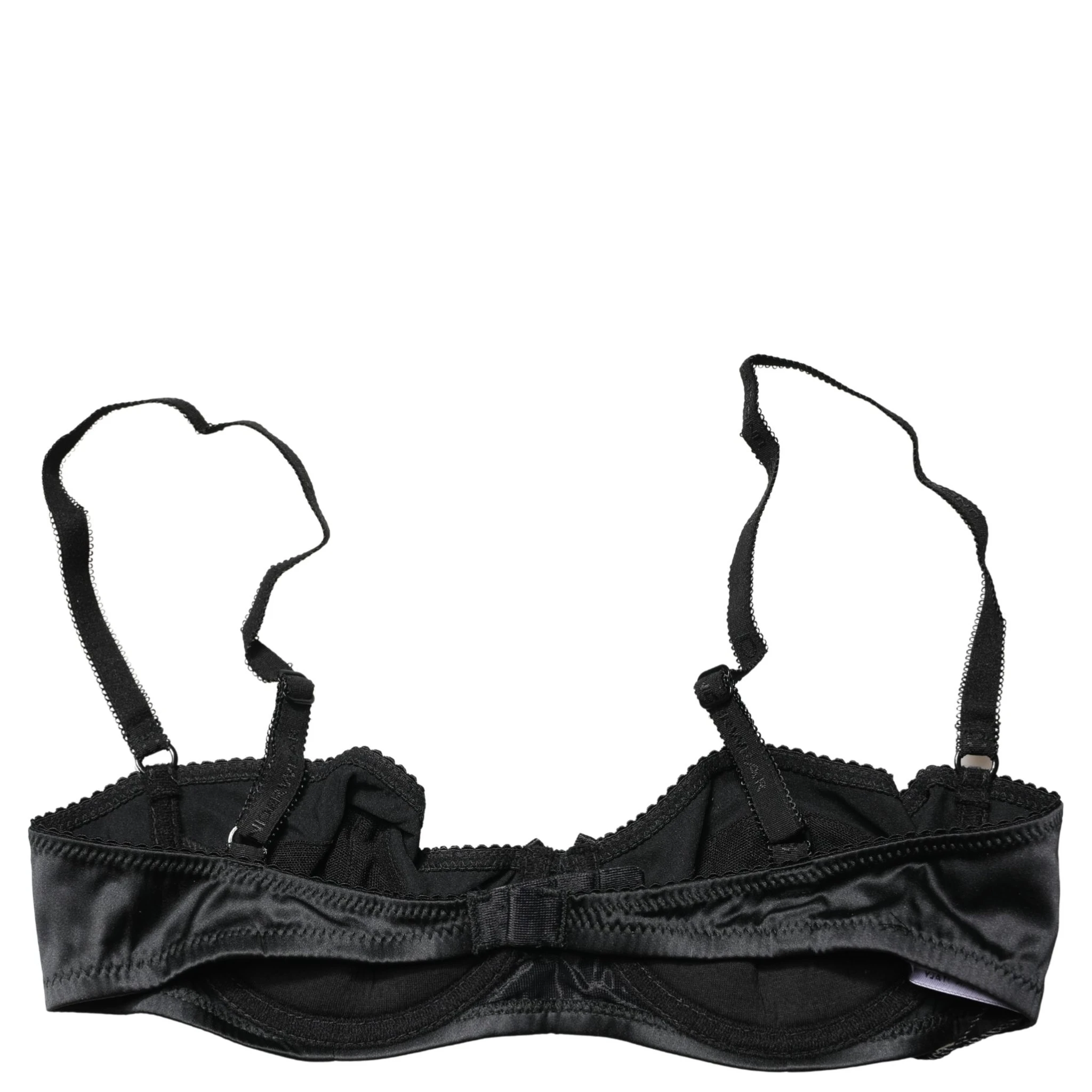 Black Semi-Pad Underwire Balconette Bra Underwear