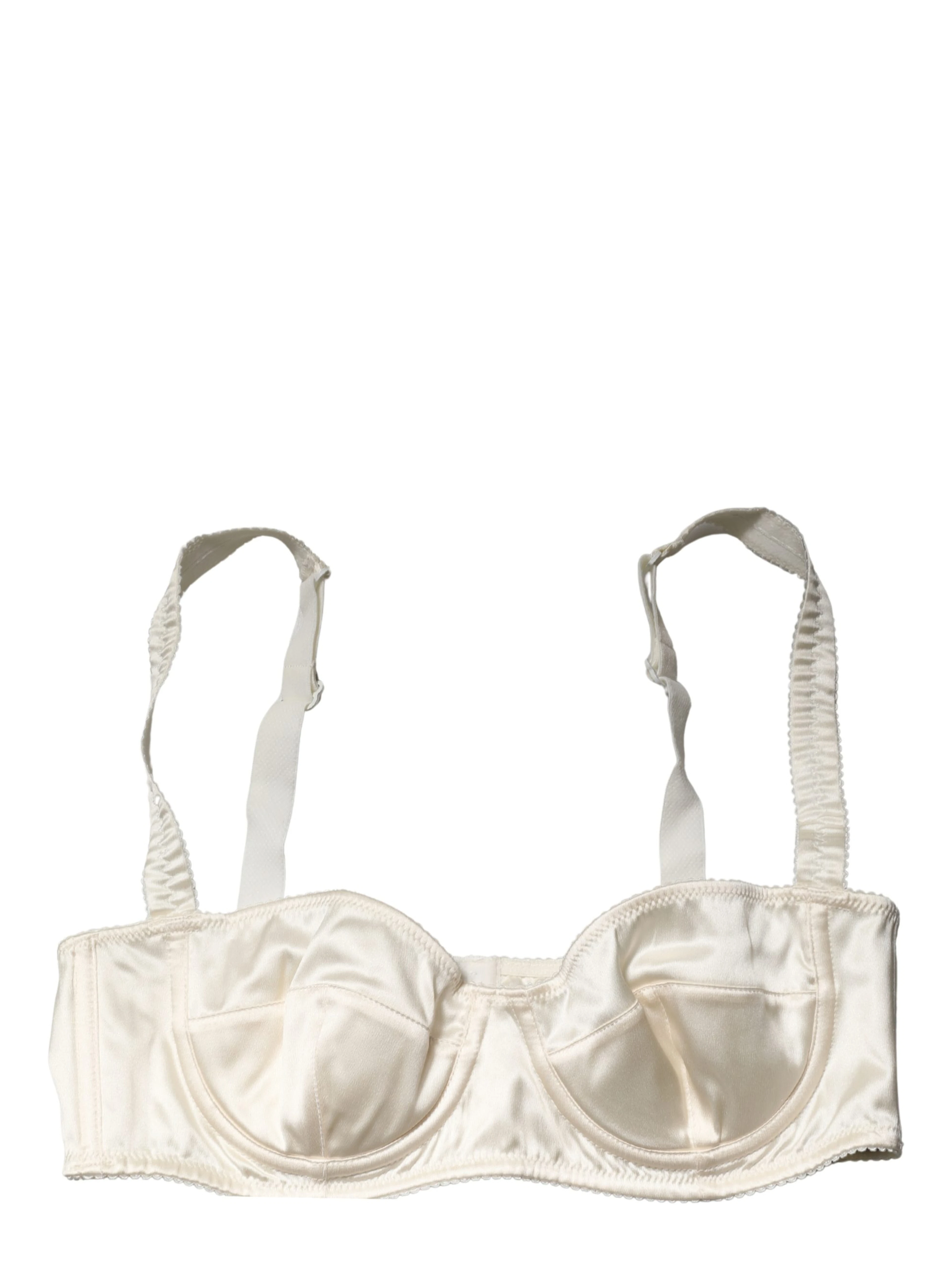 Off White Semi-Pad Underwire Balconette Bra Underwear