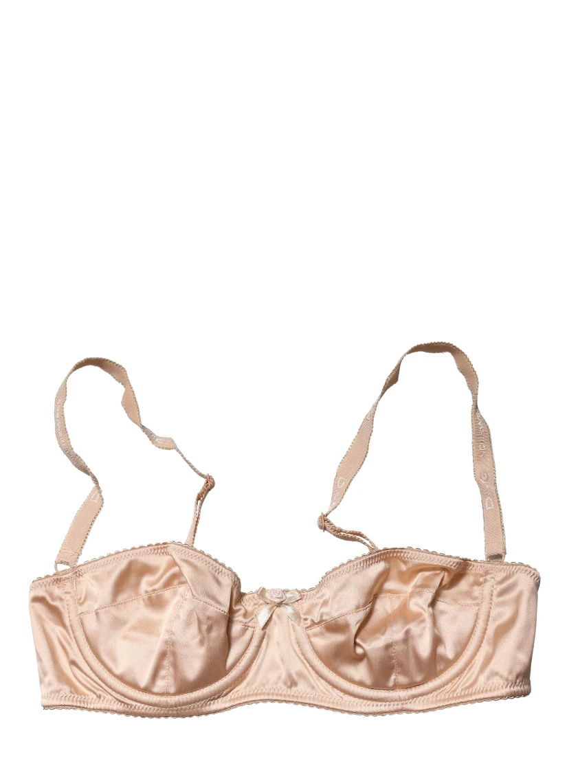 Beige Semi-Pad Underwire Balconette Bra Underwear