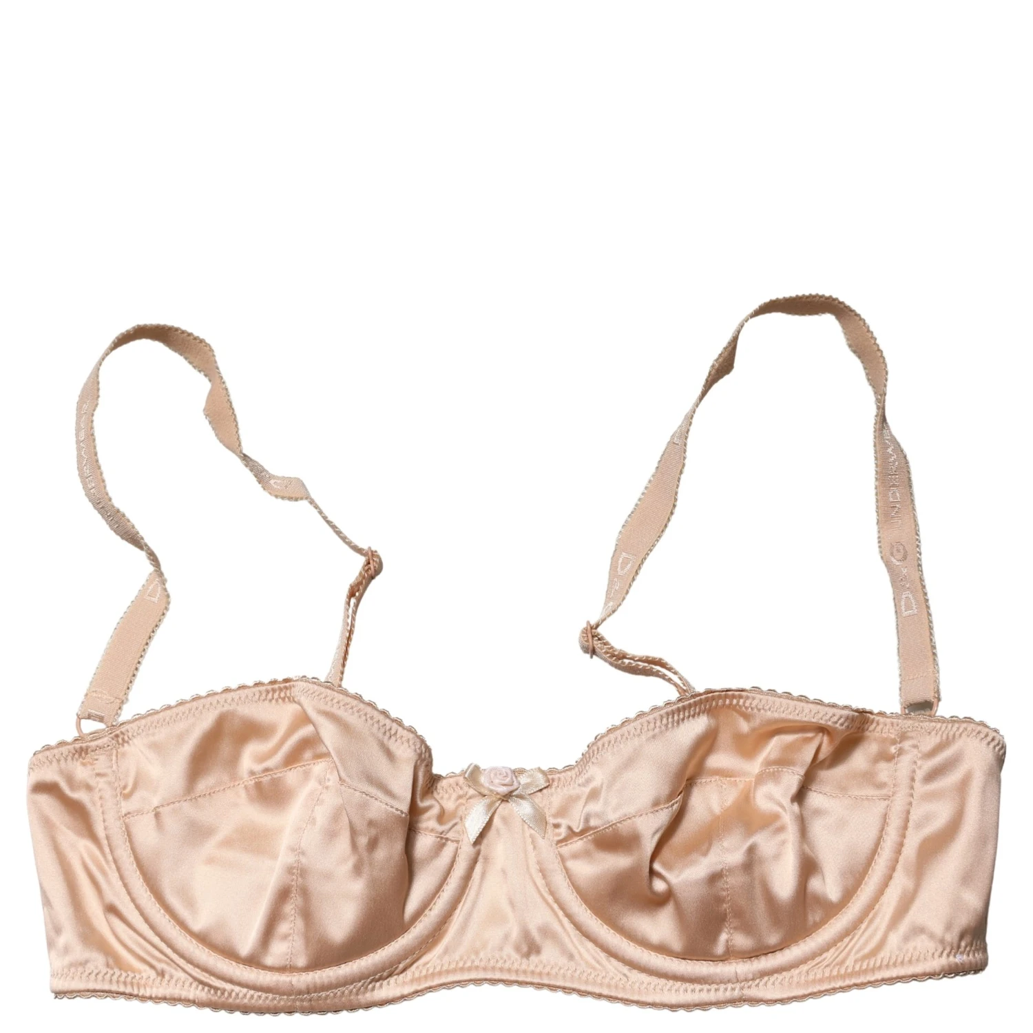 Beige Semi-Pad Underwire Balconette Bra Underwear