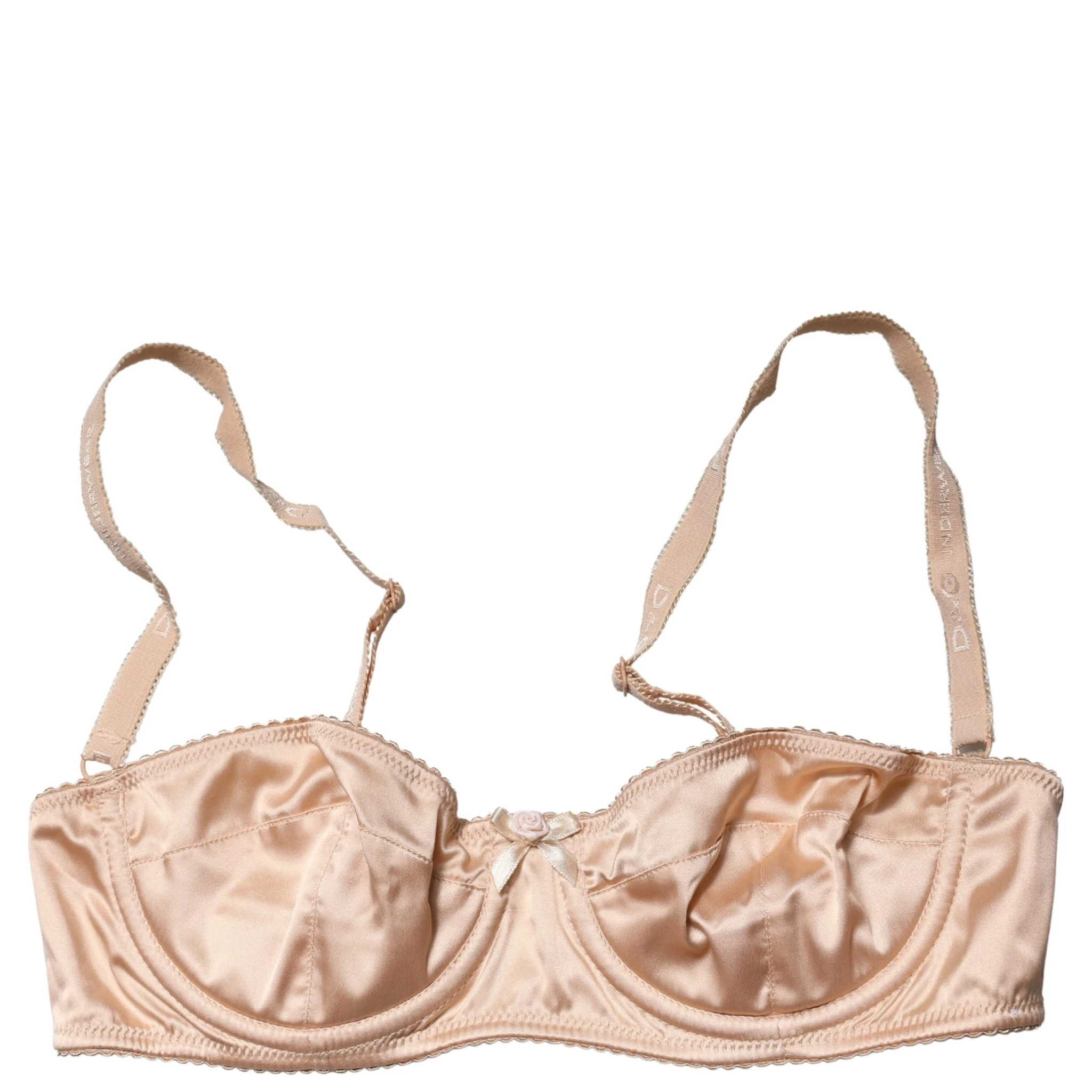 Beige Semi-Pad Underwire Balconette Bra Underwear