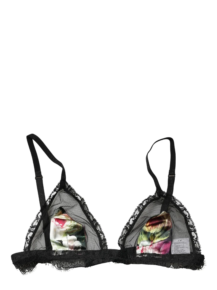 Black Floral Soft Cup Triangle Bra Underwear alternative