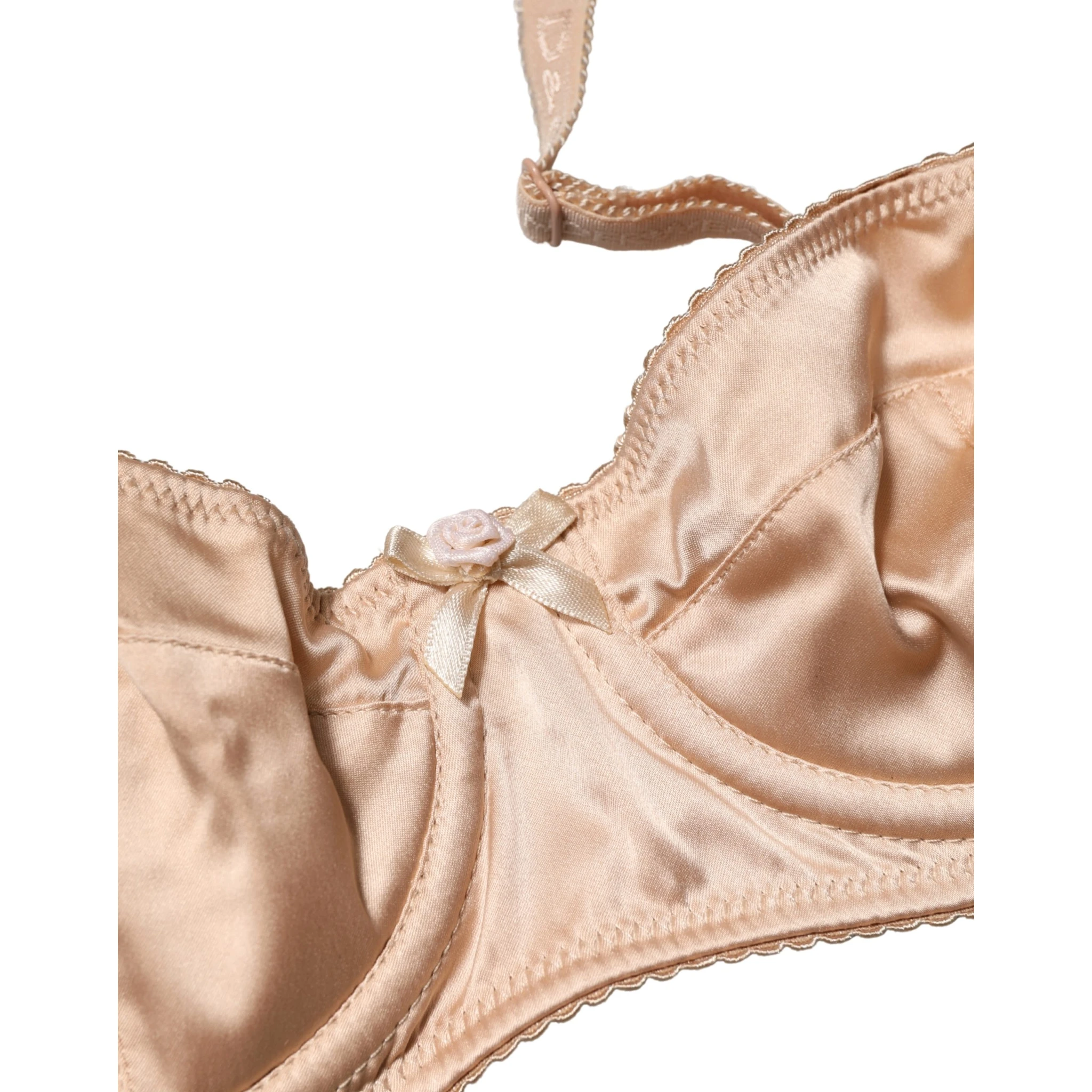 Beige Semi-Pad Underwire Balconette Bra Underwear