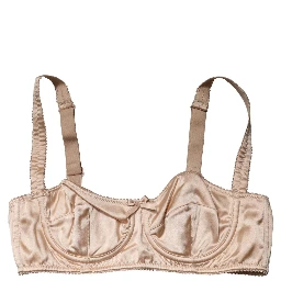 Beige Semi-Pad Underwire Balconette Bra Underwear
