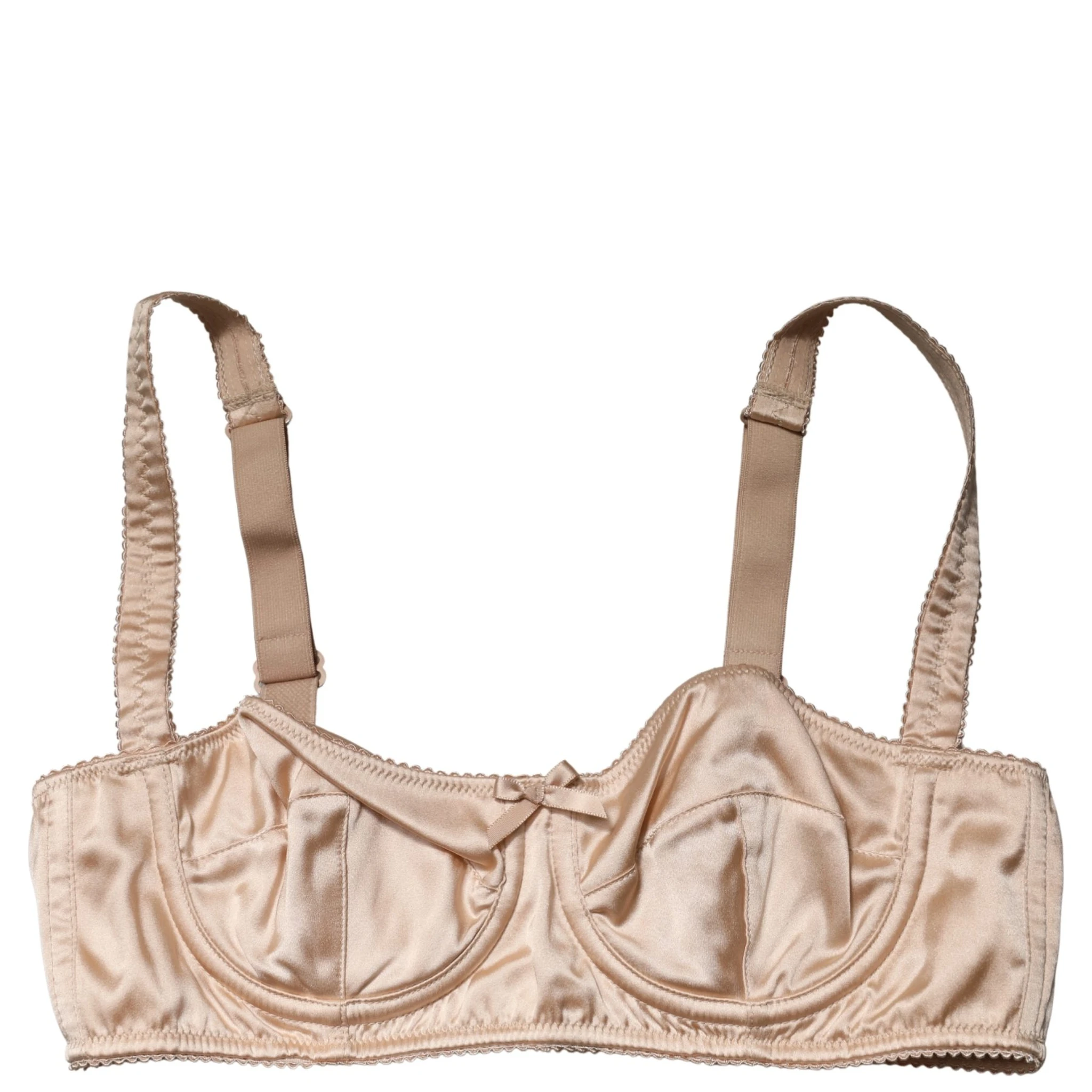 Beige Semi-Pad Underwire Balconette Bra Underwear