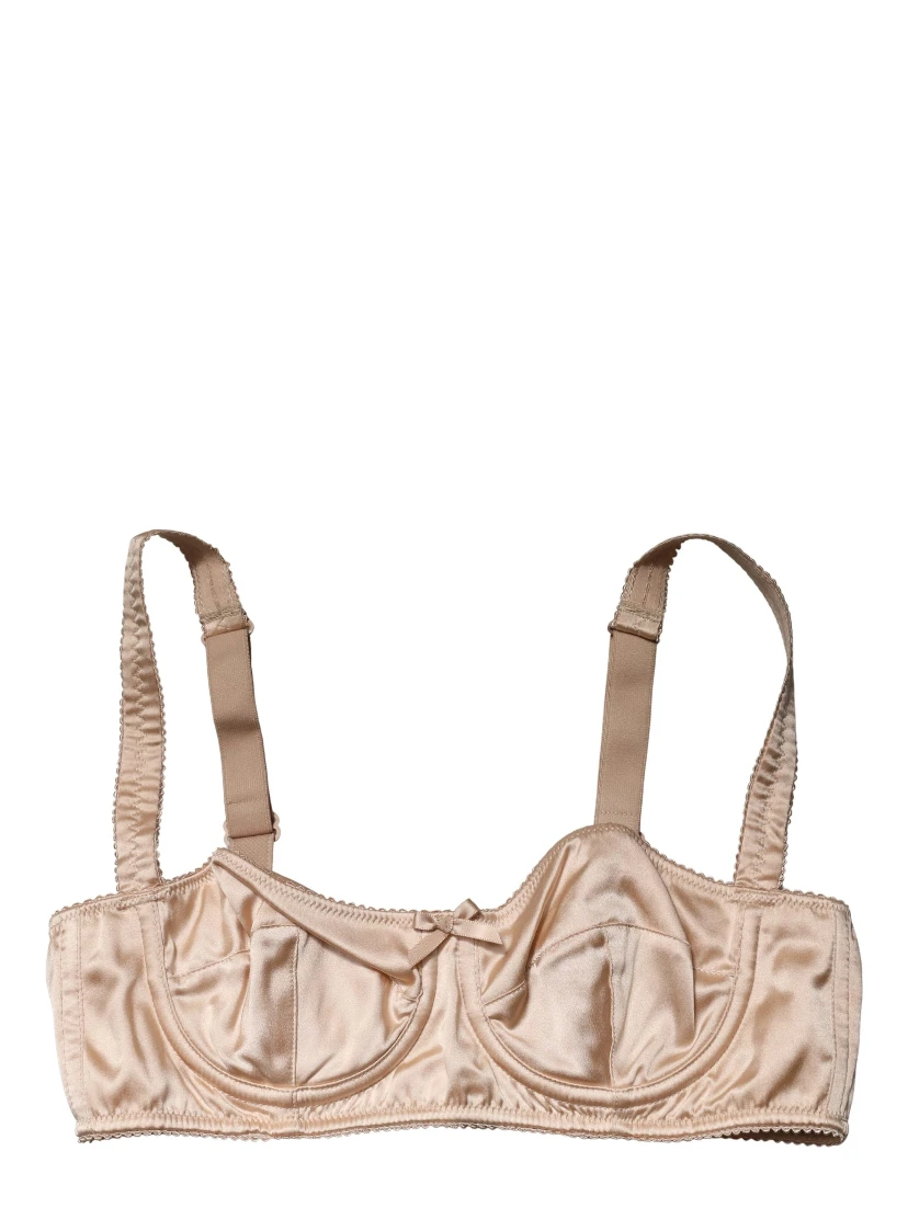 Beige Semi-Pad Underwire Balconette Bra Underwear