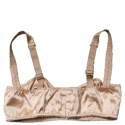 Beige Semi-Pad Underwire Balconette Bra Underwear