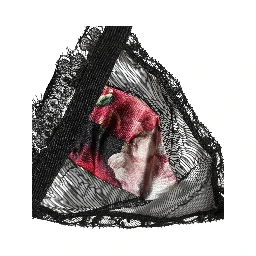 Black Floral Soft Cup Triangle Bra Underwear