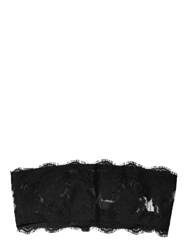 Black Lace Bandeau Bra Tube Top Underwear