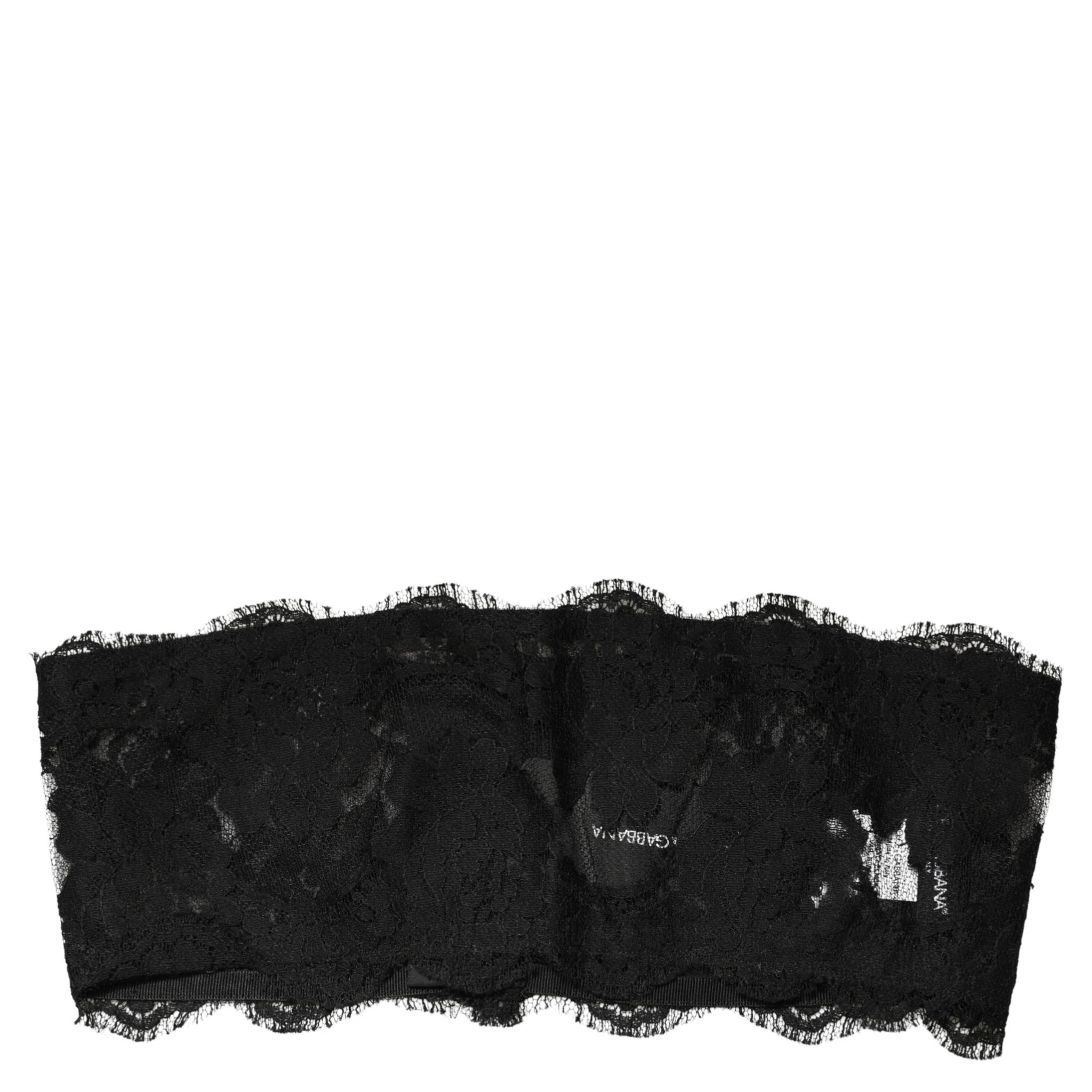 Black Lace Bandeau Bra Tube Top Underwear