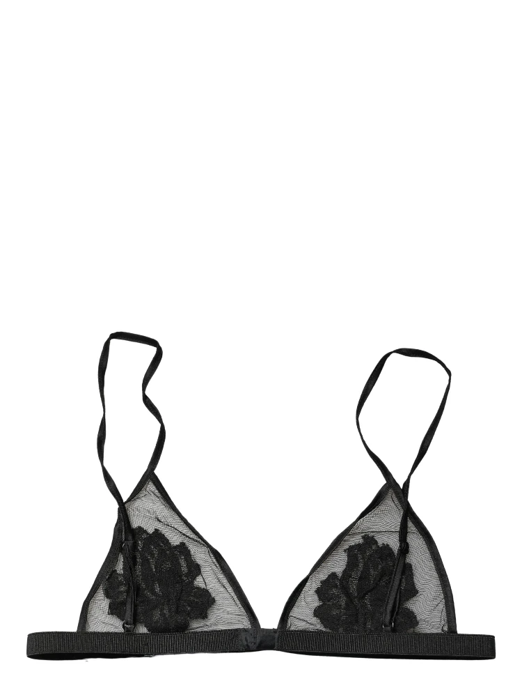 Black Floral Soft Cup Triangle Bra Underwear alternative