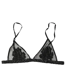 Black Floral Soft Cup Triangle Bra Underwear