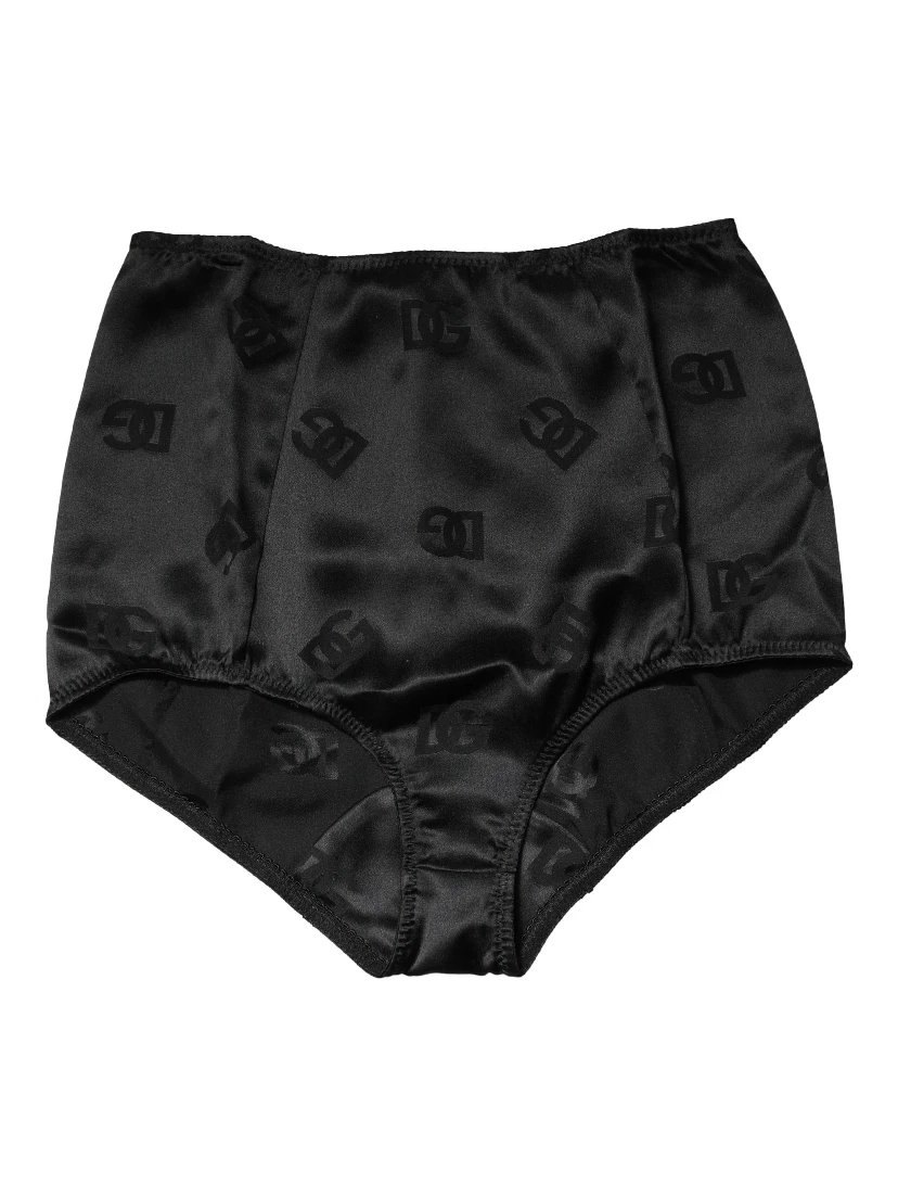 Black Silk Blend High Waist Girdle Panty Underwear