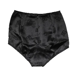 Black Silk Blend High Waist Girdle Panty Underwear