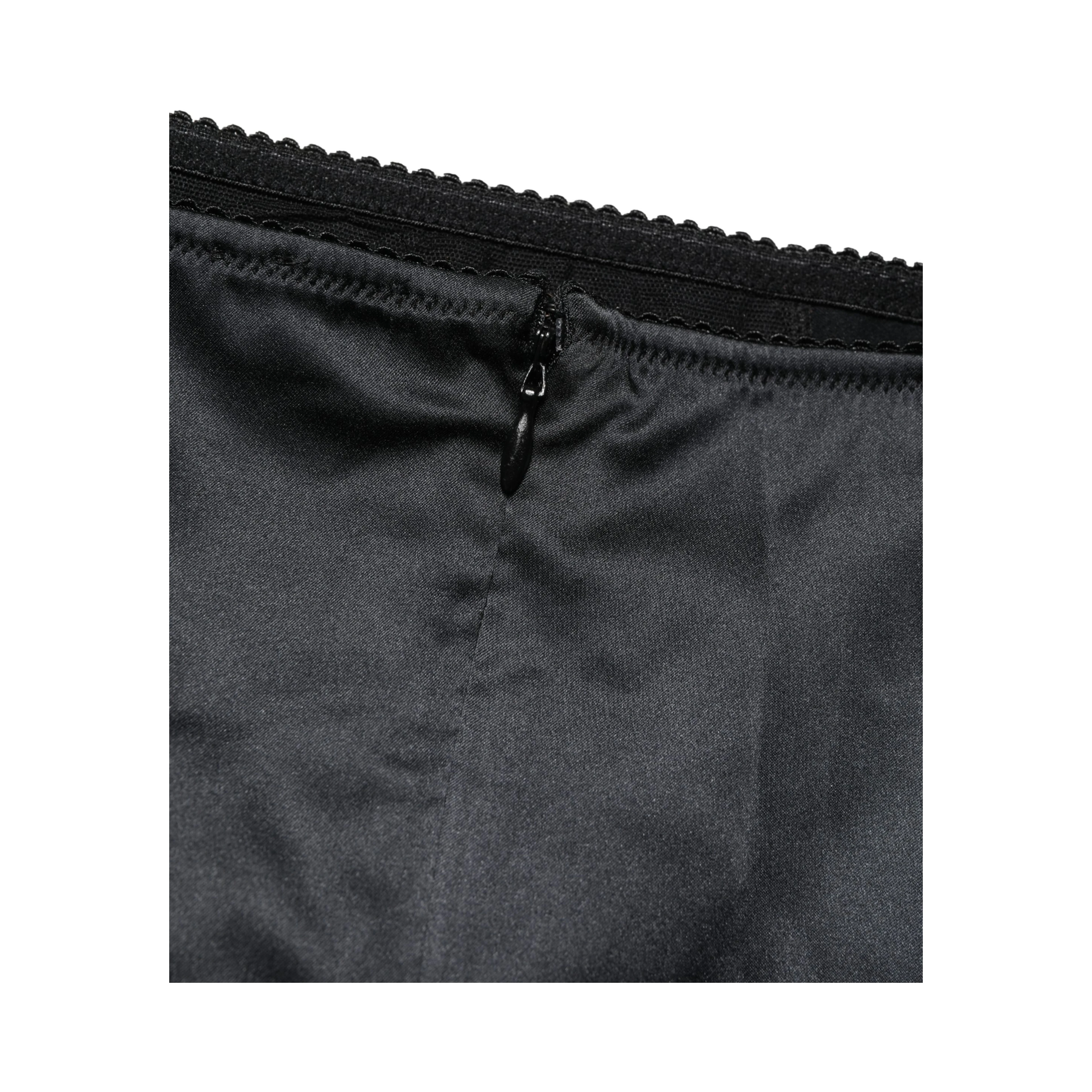 Black Silk Blend High Waist Girdle Panty Underwear
