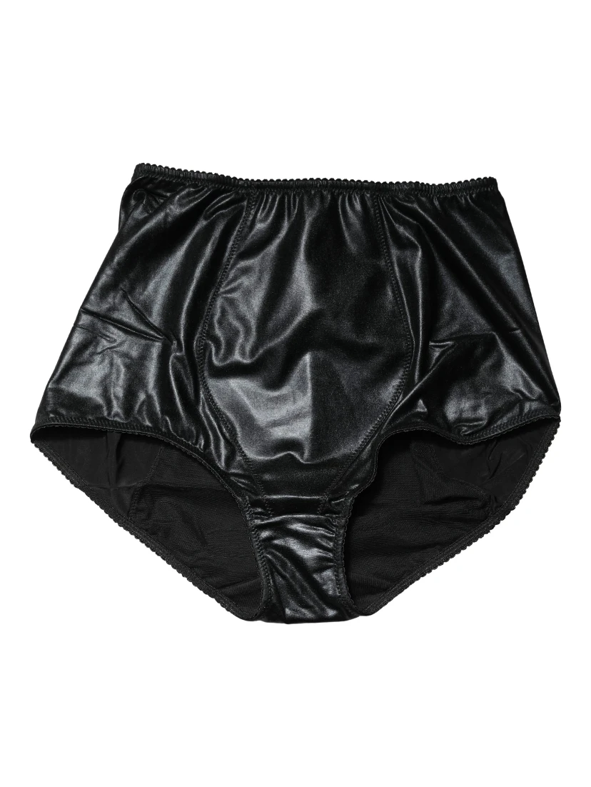Black Silk Blend High Waist Girdle Panty Underwear