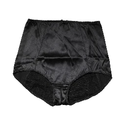 Black Silk Blend High Waist Girdle Panty Underwear